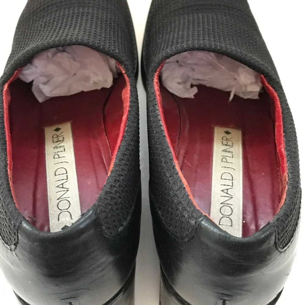 DONALD J. PLINER Black Loafer Chunky Heel Square Toe Women’s Size 6.5